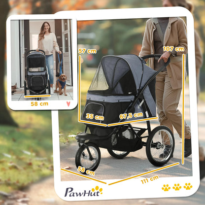 Hondenwagen – Inklapbare Hondenkar – Hondentrolley – Hondenbuggy – Middelgrote Honden – Stevig Metalen Frame – Opbergmand