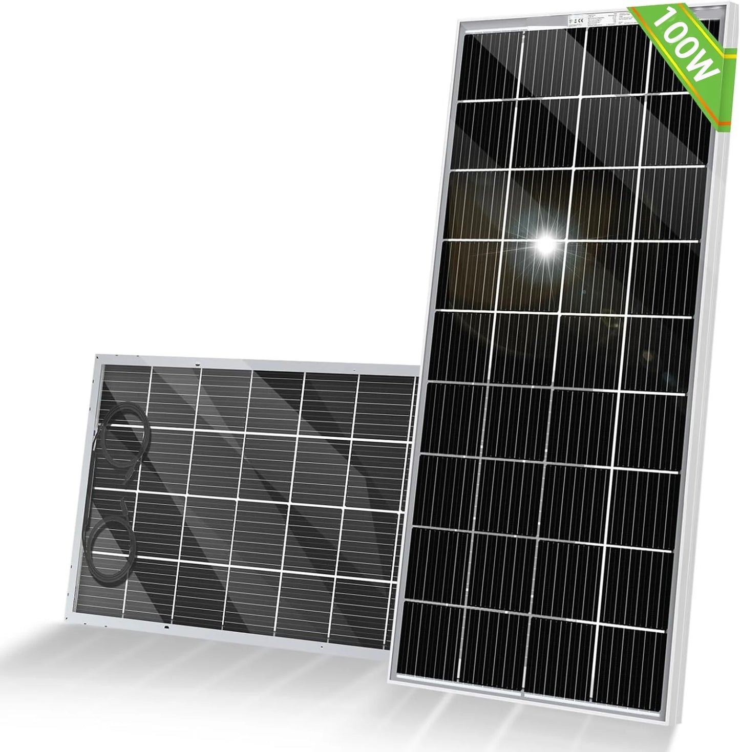 Zonnepaneel - Zonnepaneelset - Draagbaar - Opvouwbare - Flexibele - Waterdict - Outdoor Emergency Backup - met Bifaciaal Ontwerp - voor Thuis - Tenten - Buiten - Kamperen - Waterdicte - 100W - 100 x 53 x 30 cm - Zwart & Zilver