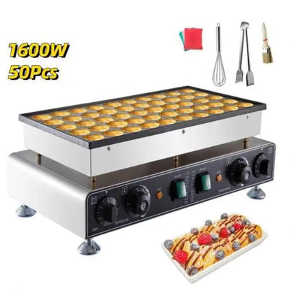 Poffertjesmaker - Poffertjespan - Poffertjespan Inductie - Poffertjespan Elektrisch - Wafelijzer - Wafelmaker - 50 Stuks Wafel- en Dorayaki Machine voor Perfecte Snacks