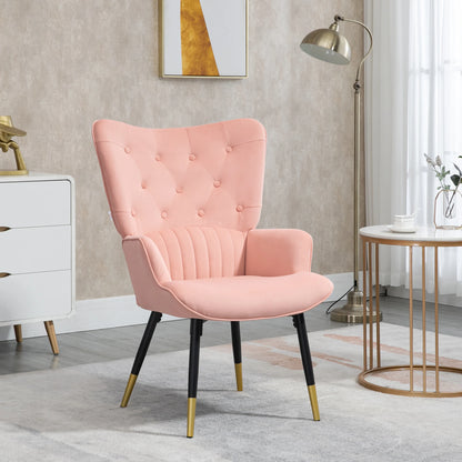 Fauteuil – Velvet Stoel – Relaxfauteuil – Leunstoel – Zachte Fluweelbekleding – Ergonomisch Zitvlak – Stalen Pootjes