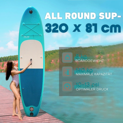 Opblaasbaar SUP-Board – Paddleboard – Stand-Up Paddleboard – Inflatable Board – Waterboard – Max Draagkracht 140 Kg – Antislip EVA-Dek
