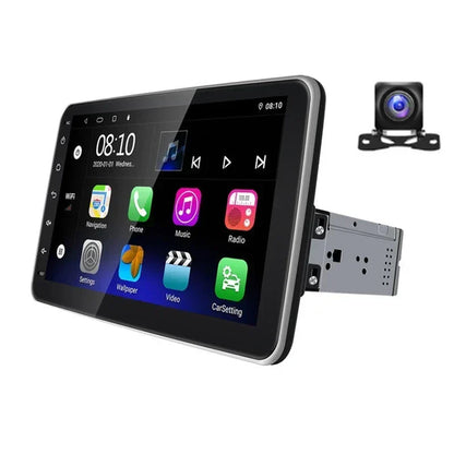 Autoradio – Multimedia Speler – Android Radio – 1 DIN – Touchscreen – 10 Inch Rotatie Scherm – Bluetooth 5.0 – Apple CarPlay & Android Auto