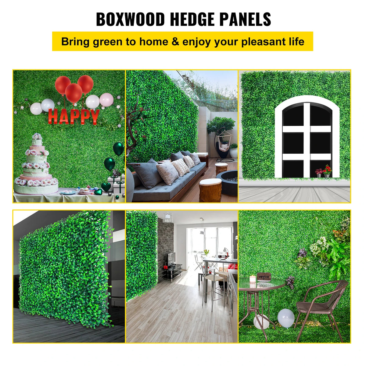 VEVOR Gras Wanddecoratie - 50x50 cm - Gras Panelen - 12 stuks - Groene Kunstmatige Gras Achtergrondwand - Ecologische Stijl Wanddecoratie - Kunstgras Wandpaneel - Groene Plantenwand Decoratie - Groen Privacy Fence Backyard Wedding Party Background - QUORE