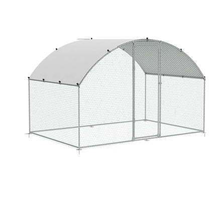 Kippenren - Kippenhokken - Kippenhok - Inloop Kippenren - Grote Metalen - 2x3x2m - met Dak - Koepel Ontwerp - Weerbestendige - Kippenkooi - Verzinkt Stalen Frame - met PE Net - voor Tuin - Boerderij - Eenden - Konijnen & Pluimvee