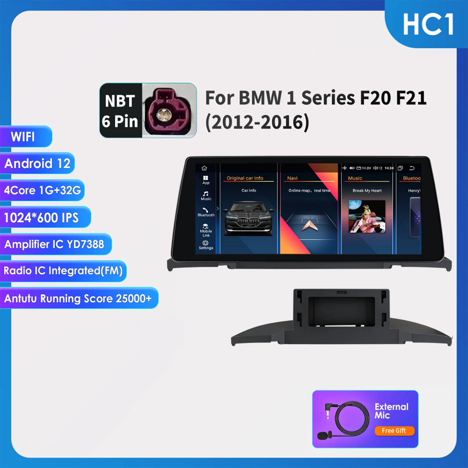 Multimedia Speler – Auto Radio – Infotainment Systeem – Navigatie Scherm – Touchscreen – Android 14 – 10,25 Inch QLED – Draadloze CarPlay & Android Auto - QUORE