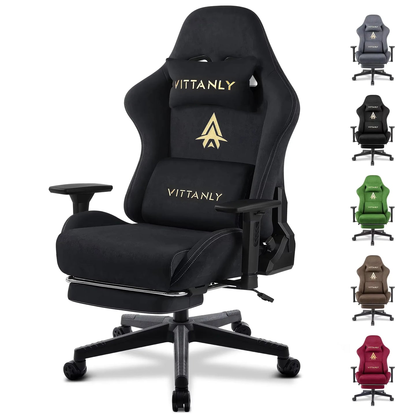 Echte Leren Bureaustoel – Gaming Stoel – Office Chair – Draaistoel – Bureaustoel Met Voetensteun – Ademend Koeienleer – 360° Draaibaar - QUORE