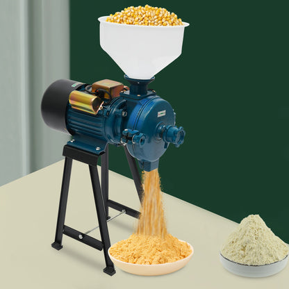 Kruidenmolen Elektrisch - Graanmolen Elektrisch - Grinder - Specerijenmolen - Granenmolen - 2200W - 220V - Elektrische voeder-/rijstmeel-maïsmolen Droge granenmolen - Blauw - QUORE