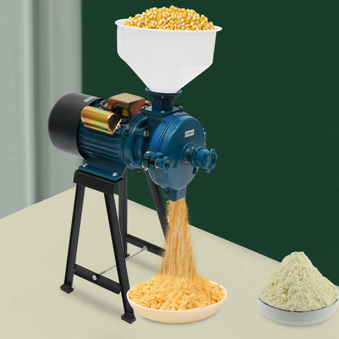Kruidenmolen Elektrisch - Graanmolen Elektrisch - Grinder - Specerijenmolen - Granenmolen - 2200W - 220V - Elektrische voeder-/rijstmeel-maïsmolen Droge granenmolen - Blauw
