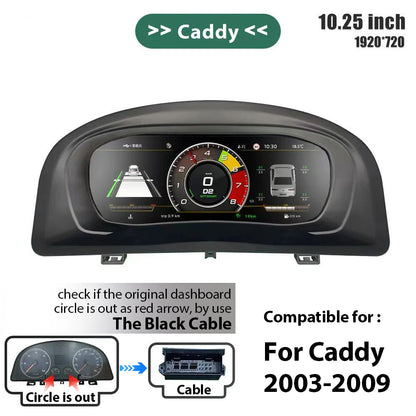 Digitaal Dashboard – Instrumentenpaneel – Virtuele Cockpit – Auto Display – Auto Dashboard – 10,25 Inch HD Scherm – Wireless CarPlay & Android Auto