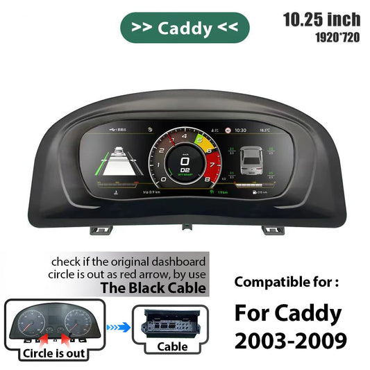 Digitaal Dashboard – Instrumentenpaneel – Virtuele Cockpit – Auto Display – Auto Dashboard – 10,25 Inch HD Scherm – Wireless CarPlay & Android Auto