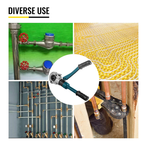 Vevor - Pipe Puller - Ratchet Tool - Portable Pipe Pulling Set - Pressure Pipe Wrench Hydraulic Crimping Tool - Aluminum Plastic Pipe Crimping Tool - 40CR Steel