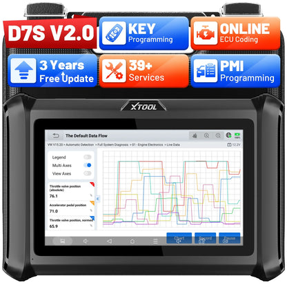 OBD2 Diagnosetool – Auto Scanner – Sleutelprogrammeerder – ECU Codeerder – Diagnosescanner – 7 Inch Touchscreen – 39+ Onderhoudsfuncties - QUORE