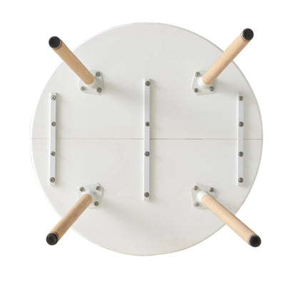 Eetkamermeubelset – Ronde Eettafel – Stoelen Set – Keukenmeubilair – Balkontafel – PU Lederen Kussens – Massief Hout – 80x80 cm Ronde Tafel – Krasvrije Vloerdempers