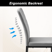 Chair - Dining Room Chairs - Set of 4 Velvet Dining Room Chairs - Ergonomic - Metal Legs - High Backrest - Comfortable &amp; Stable - For Kitchen - Dining Room - 42x94.5x 59cm - Dark Gray Velvet