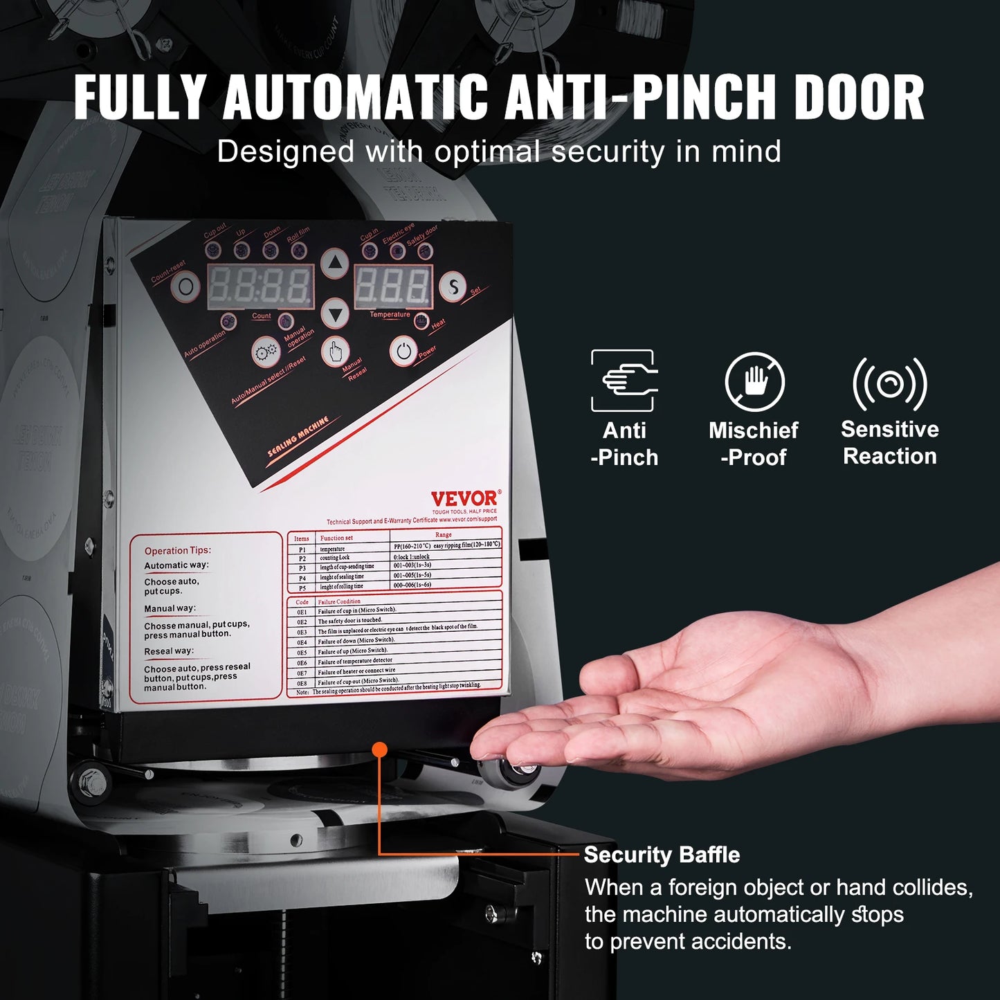 Automatisch Cup Sealmachine – Beker Sealer – Drank Sealer – Folie Machine – Horeca Sealer – Tot 650 Bekers Per Uur – Instelbare Temperatuur - QUORE