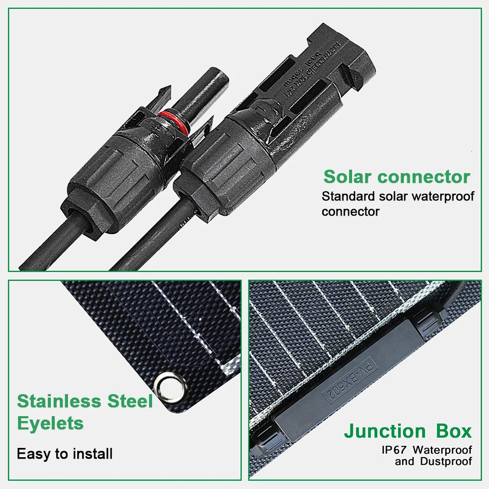 Zonnepaneel - Monokristallijn - Zonnepanelen - ETFE Zonnepaneel - 18V - 500W - 5 Stuks - Flexibel - Duurzaam - Waterdicht