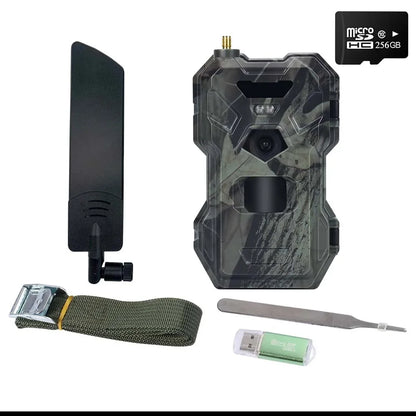 Wildcamera – Trail Camera – Jachtcamera – Wildlife Camera – Buitencamera – 4G Connectiviteit – 30 Megapixel Resolutie - met 256GB