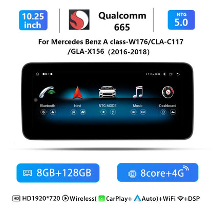 10,25" Multimediascherm – Infotainmentsysteem – Autoradio – Navigatiescherm – Touchscreen – Qualcomm Snapdragon 665 Octa-core – Draadloze CarPlay & Android Auto