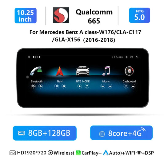 10,25" Multimediascherm – Infotainmentsysteem – Autoradio – Navigatiescherm – Touchscreen – Qualcomm Snapdragon 665 Octa-core – Draadloze CarPlay & Android Auto