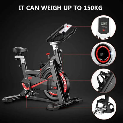 Spinningfiets – Hometrainer – Indoor Bike – Fitnessfiets – Cardiofiets – Verstelbare Weerstand 24 kg – Multifunctioneel LCD-scherm