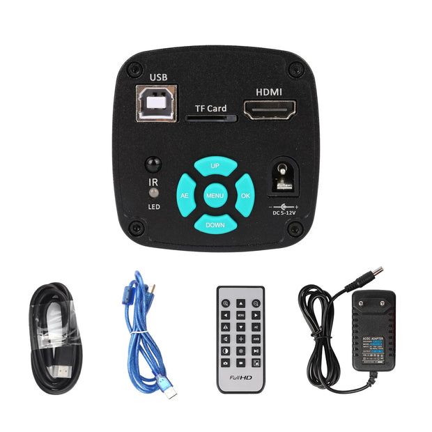 Yizhan - Digital microscope - Soldering microscope - Monocular - 48MP - 150x lens - LED light foldable bracket - Black and blue