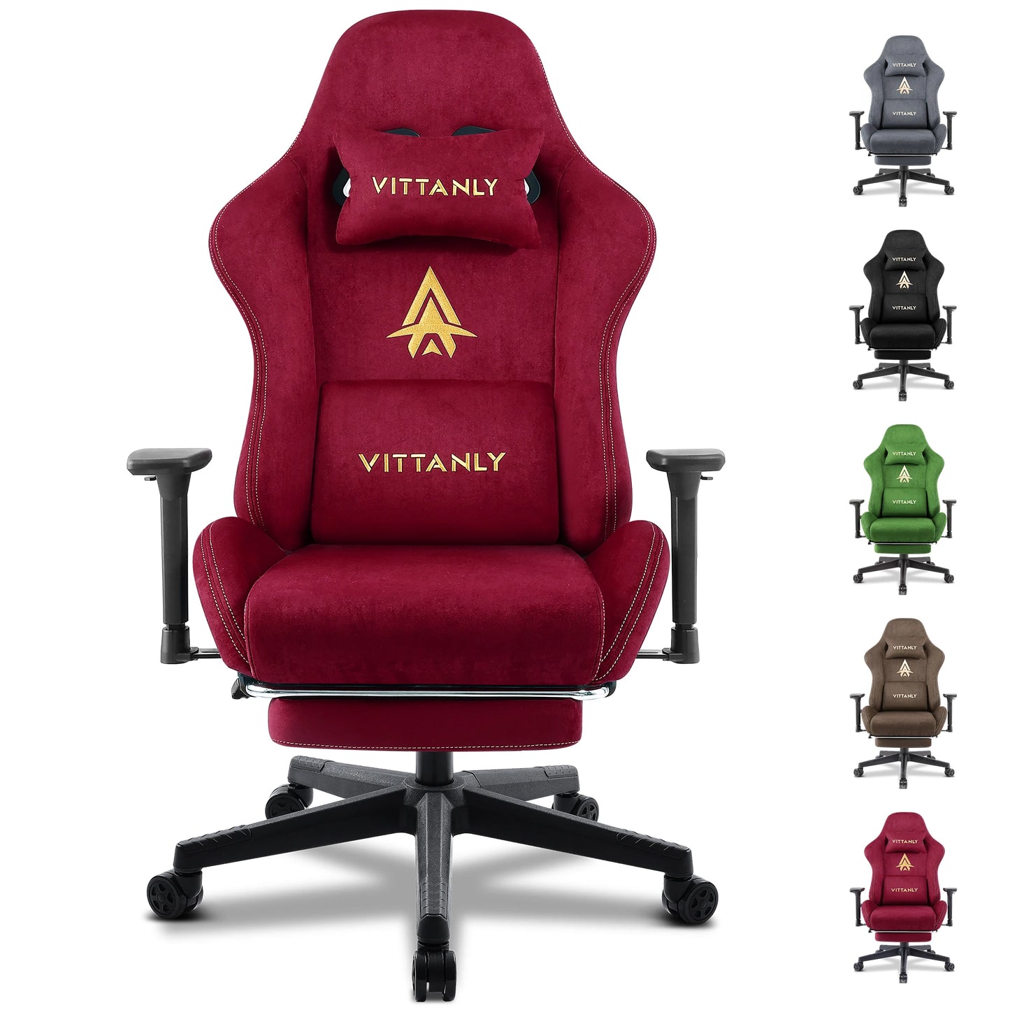 Gamingstoel – Gamestoel – Game Stoel – Bureaustoel – Racing Chair – Ergonomisch – Verstelbare Hoogte – Rode Suède Bekleding - QUORE