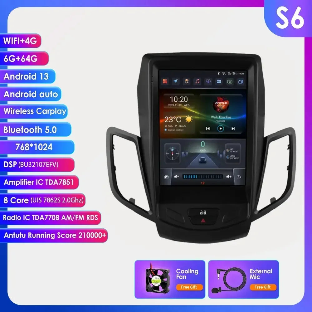 2Din Autoradio – Multimedia Speler – Auto Radio – Navigatie Systeem – Carplay Android Auto – 9,7 Inch QLED Touchscreen – Android 14 Besturingssysteem