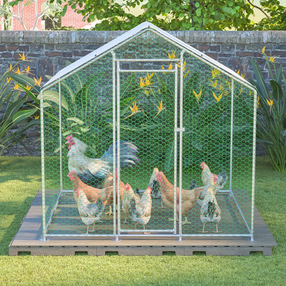 Chicken Stall 2x2x2m With Safety Lock, Waterproof PE Cloth, Free-running Hook Made Of Metal For Chickens, Rabbits, Ducks, Hens