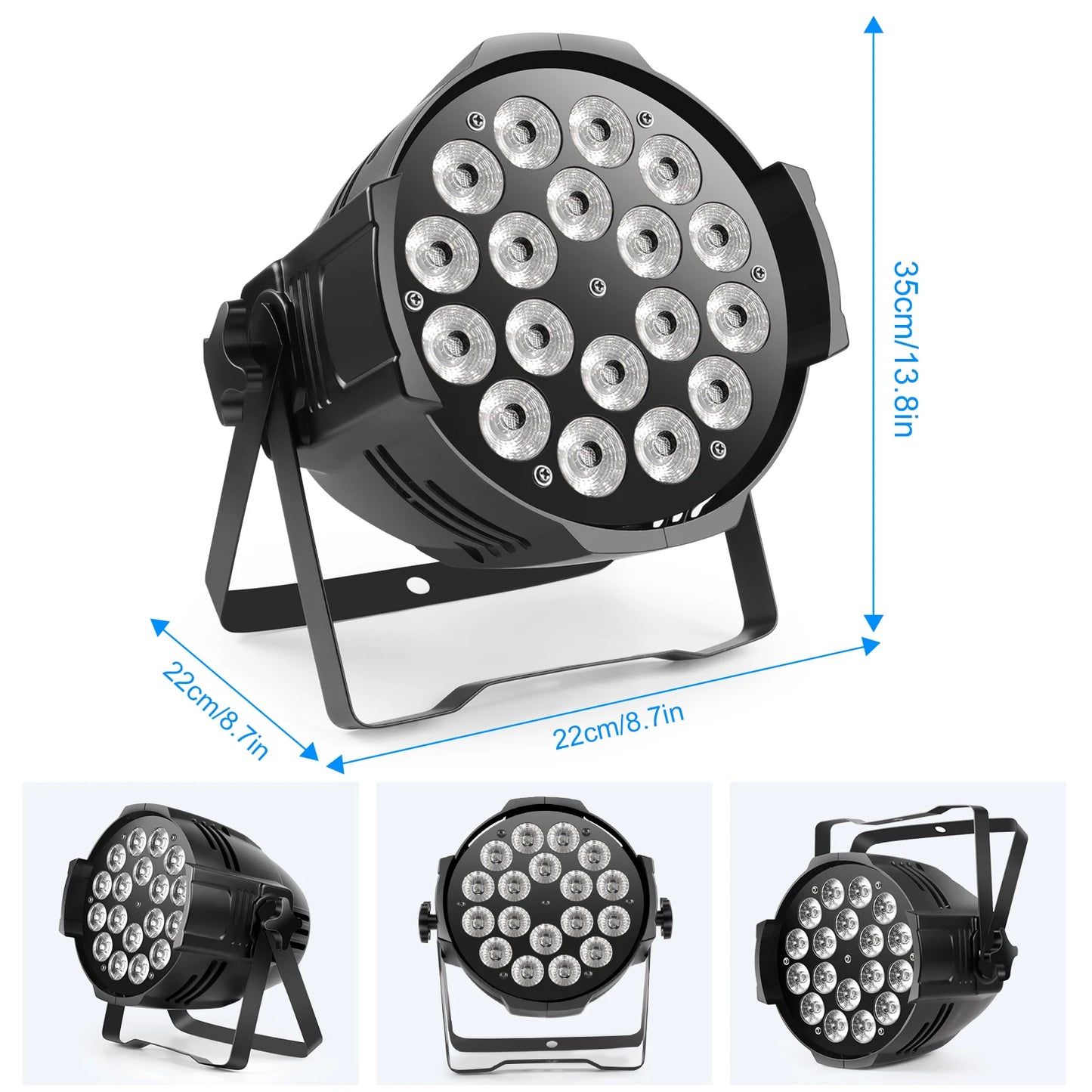 LED Par Licht – RGBW LED Spot – Stage Licht – DJ Verlichting – Discotheek Lamp – Set Van 4 Met DMX512 – 16,7 Miljoen Kleuren – 110W Power