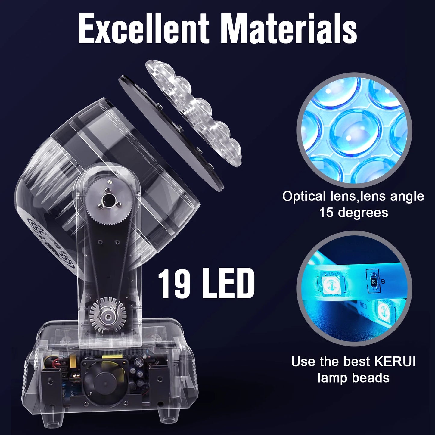 Discolamp – Discobal – Feestverlichting – DJ Licht – Podiumverlichting – 300W RGBW LED – Instelbare Focus en Beweegbare Kop