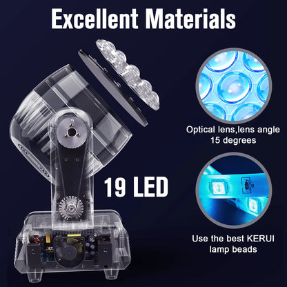 Discolamp – Discobal – Feestverlichting – DJ Licht – Podiumverlichting – 300W RGBW LED – Instelbare Focus en Beweegbare Kop