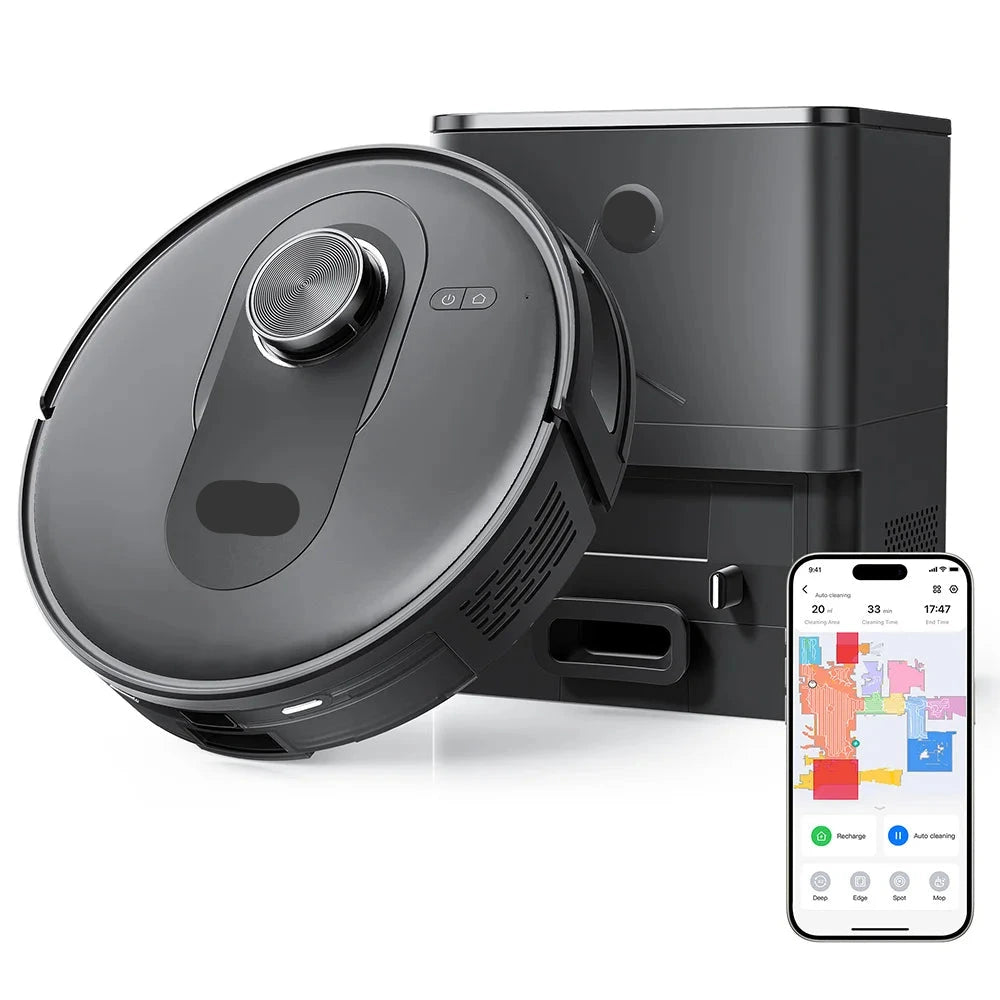 Robotstofzuiger – Dweilrobot – Automatische Stofzuiger – Schoonmaakrobot – Zelflegende Robot – 4200 Pa Zuigkracht – Compact 32 cm Hoogte