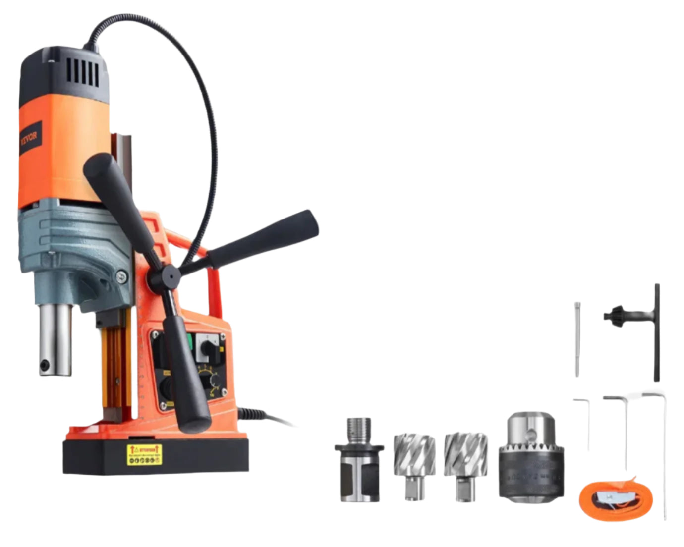 Magneetboormachine - Elektrische Boorpers - Magnetische Boormachine - Boormachine - Industriële Kernboormachine - 50mm Boordiepte - 40mm Boordiameter - 1300W - 810RPM - Voor Staal en IJzer - 2 Boren