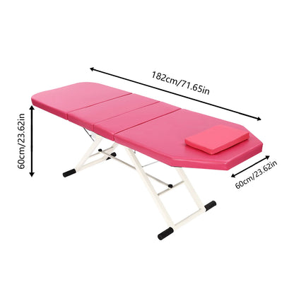 Massagetafel Inklapbaar - Massagetafel - Behandeltafel - Massage Bed - 3-Voudige Schoonheidsbed - Draagbare - Verstelbare - Inclusief Opbergtas – Geschikt voor Cosmetische en Therapeutische Behandelingen – Roze