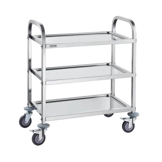 Laboratory Cart - Trolley - Cart - Stainless Steel - 2 Tier Drawer - Lab Utility Cart Medical Cart - with Lockable Universal Wheels - Lab Clinic Kitchen Salon