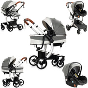 Baby Wandelwagen - Buggy - Inklapbare Buggy - Opvouwbare Buggy - Inklapbare Buggy NewBorn - 3 in 1 -BabyWalker- Lichtgewicht - voor Newborn - Grijs