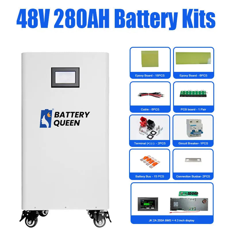 48V Batterijkit Behuizing – Energieopslag – Zonne-energie Accu – Doe-Het-Zelf Batterij – 280AH Tot 320AH – LiFePO4 Veilig – LCD Display
