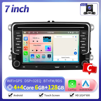 Inefala 7/9 Inch 6+128G CarPlay Android Auto Car Radio for VW Volkswagen Golf 5 6 Touran Passat B6 Polo Jetta Sharan Seat Skoda