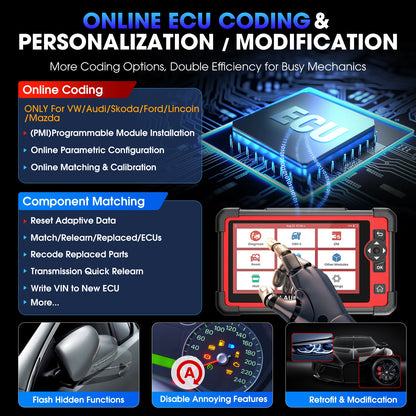OBD Scanner - OBD2 - Auto Scanner - Auto uitlezen - Diagnose Apparatuur voor Auto's - All System - Bidirectionele Diagnosetool - ECU Coding - 31+ Services - CAN FD & DoIP - FCA Autoauth - Android 10 - 3GB+32GB - 6100mAh - Meertalig - Euro-Versie