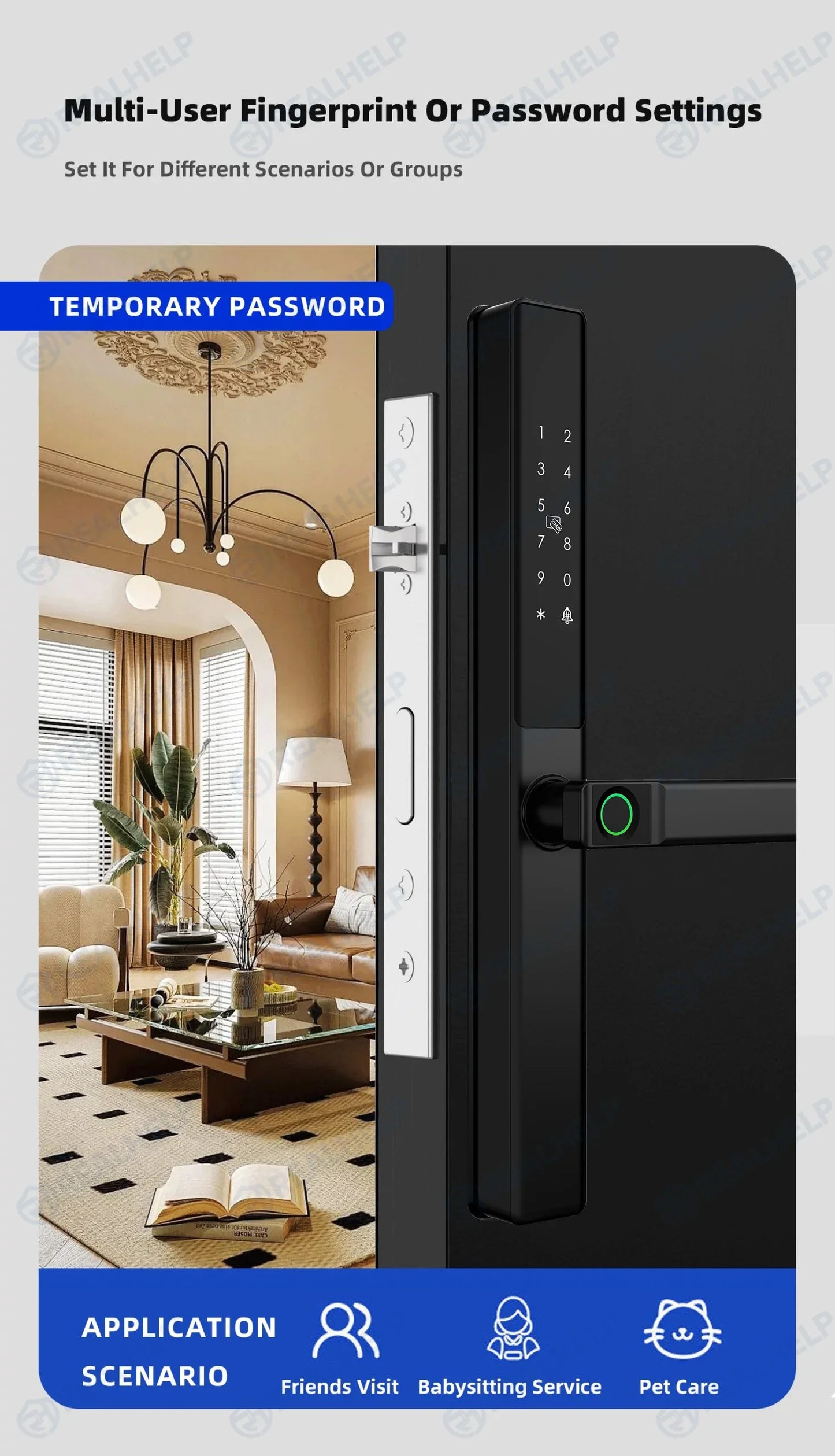 Vingerafdrukslot – Slimme Deurslot – Elektronisch Slot – Smart Lock – Deurklink Slot – Wifi Connectiviteit – IP67 Waterdicht – Aluminium Materiaal