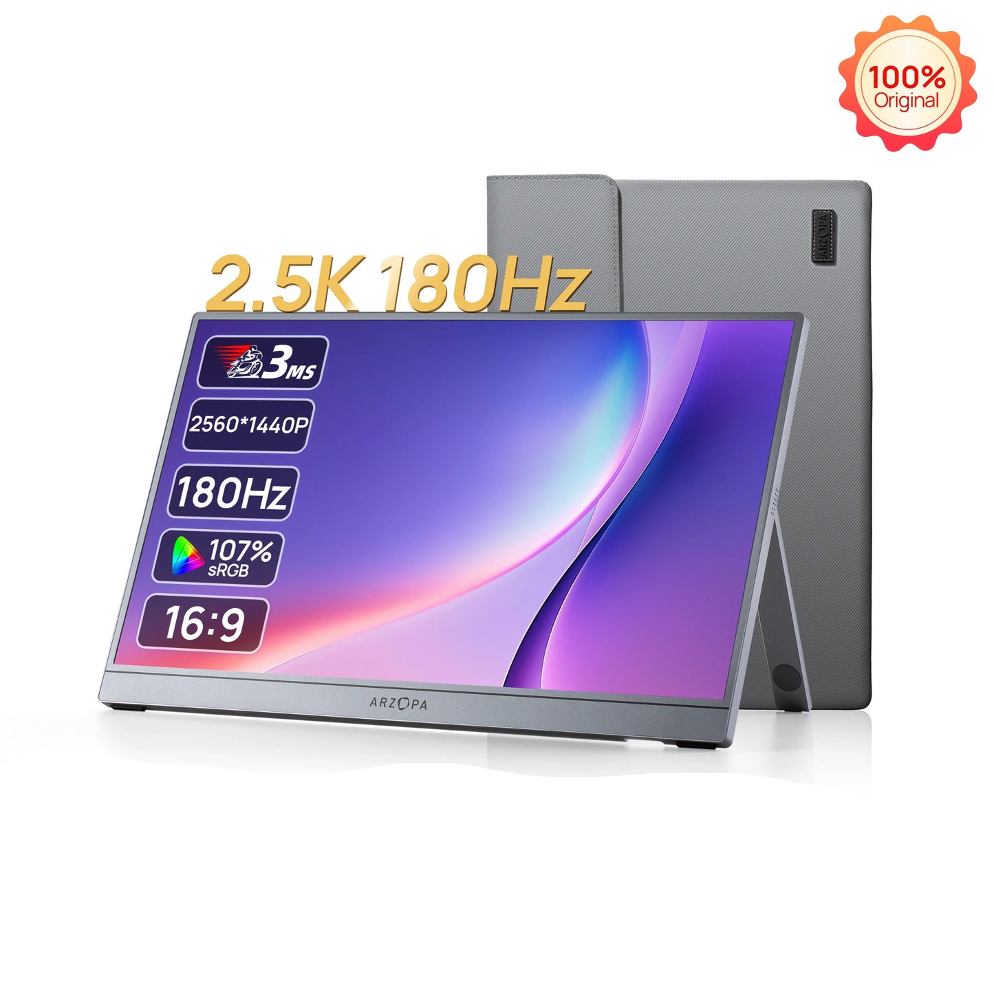 Draagbare Monitor – Extra Scherm – Tweede Beeldscherm – Portable Display – Gaming Monitor – 16,1 Inch QHD – 180Hz Verversingssnelheid