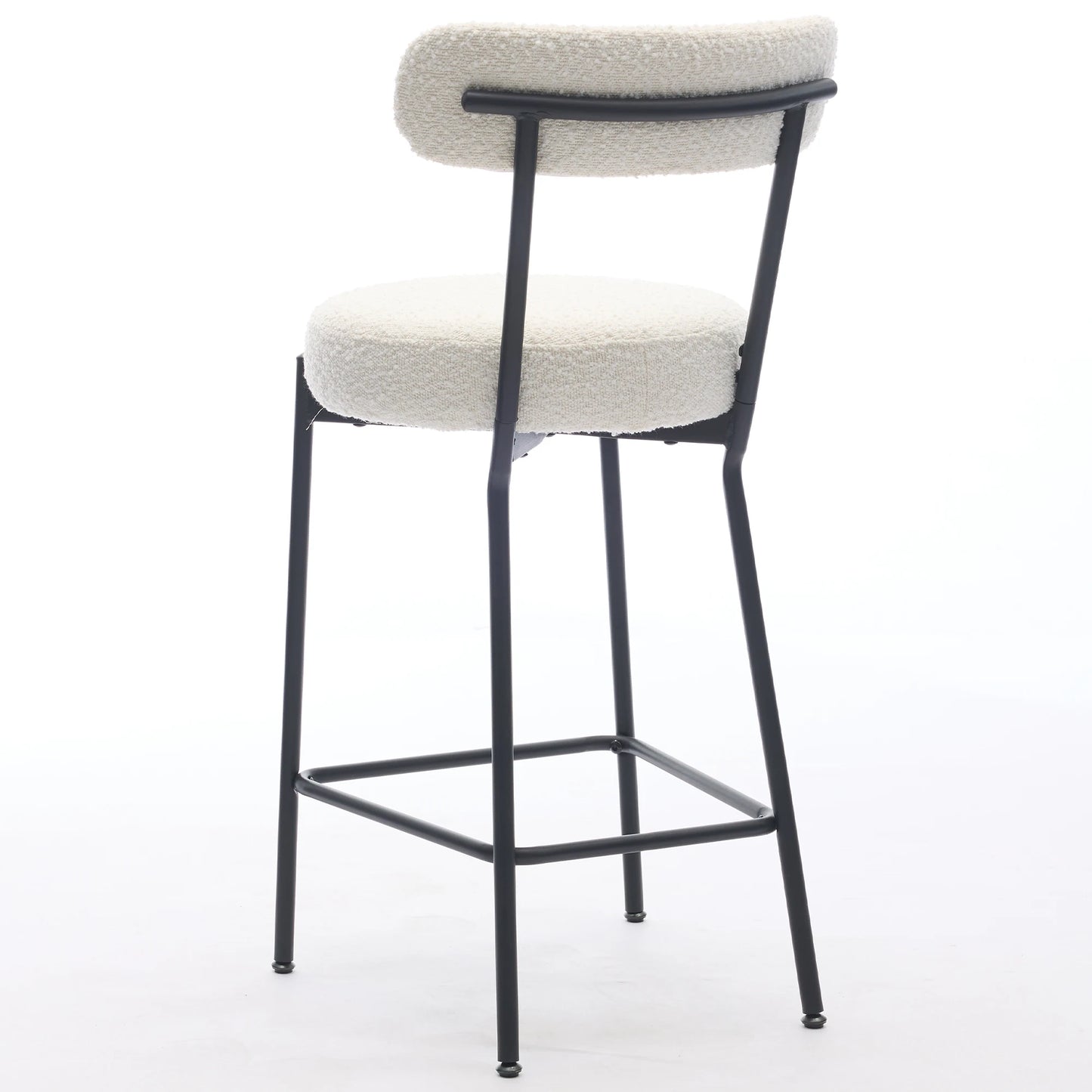 Barkrukken – Barstoelen – Krukken – Barkruk Set – Bruin Bouclé – Ergonomisch Comfort – Stevig Metalen Frame