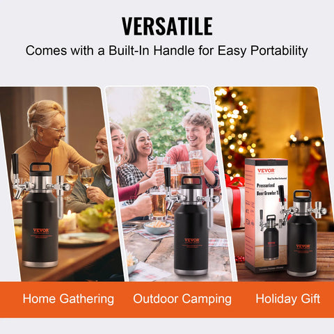 VEVOR Biertap - Thuistap - 1,9 Liter - Koelend - Thermoskan - Bier - - QUORE