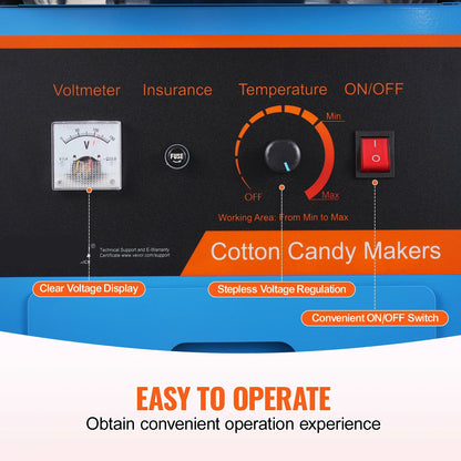 Suikerspinmachine - Elektrische Suikerspinmachine met Kar  - suikerspinmachine - Suikerspin Suiker - Professionele Suikerspinner met Roestvrijstalen Kom en Lade - Krachtige en Efficiënte Suikerspinner voor Feesten en Evenementen - 1000W - Pink