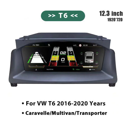 Digitaal Dashboard – Elektronisch Instrumentenpaneel – LCD Display – Auto Cockpit – VW T6 2016-2020 Variant – 10,25 Inch HD IPS Scherm – Wireless CarPlay & Android Auto