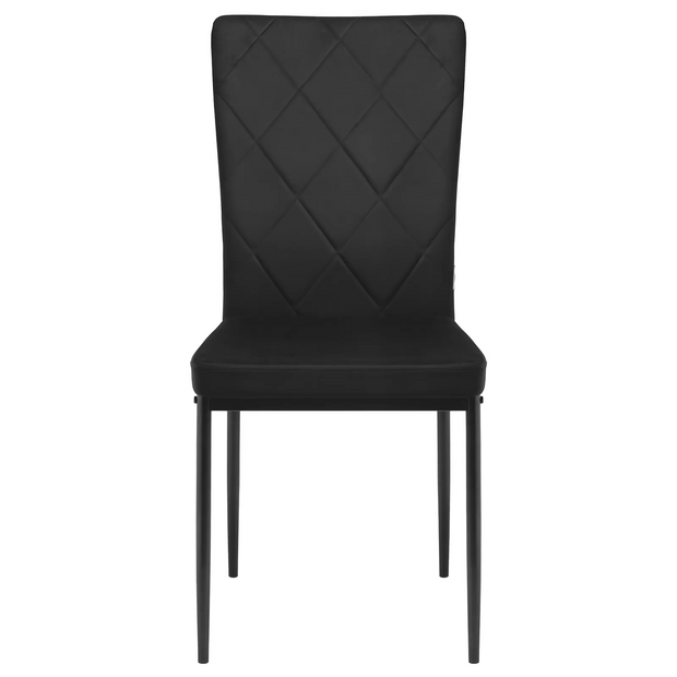 Chair - Dining Room Chairs - Set of 4 Velvet Dining Room Chairs - Ergonomic - Metal Legs - High Backrest - Comfortable &amp; Stable - For Kitchen - Dining Room - 42x94.5x 59cm - Black Velvet