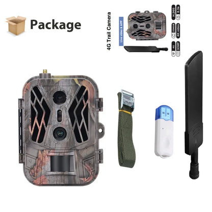 4G Dual Lens Jachtcamera – Wildcamera – Trail Camera – Natuurbewakingscamera – Beveiligingscamera – 36MP Resolutie – 4G Verbinding Met App - Toevoegen 64GB
