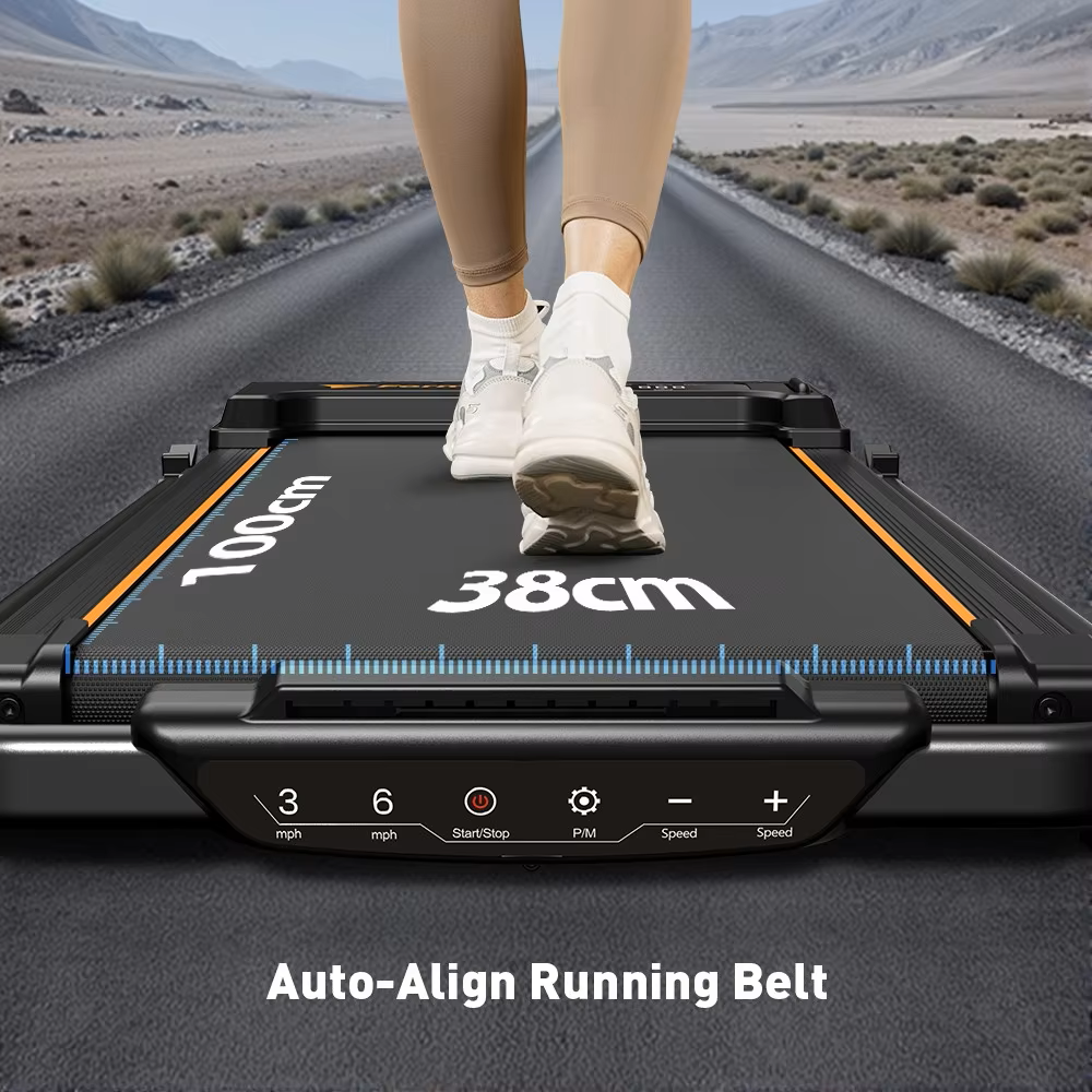 Loopband - Loopbanden - Wandelband - Walking Pad - Treadmill - Opvouwbaar - met LED-Display - Max Snelheid 1-6KM/h - 2.5 PK Motor - 40dB - 120kg Max. Belasting - 8 Lagen Loopgordels - 119.5 x 56 x 100.3cm - Zwart
