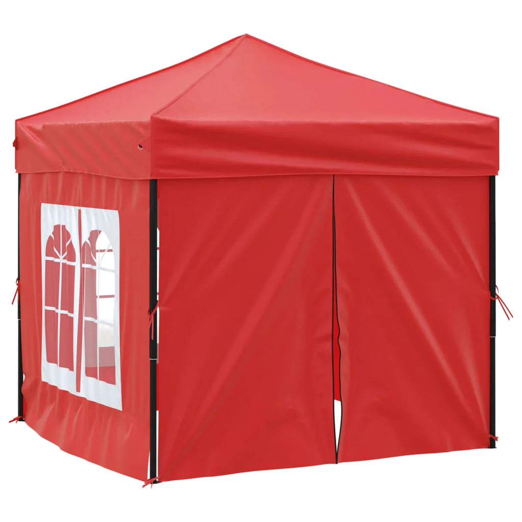 Paviljoen - Tuinpaviljoen - Partytent - Tuintent - Pop-up Kliksysteem - Stabiel - Vouwtent - met 4 zijpanelen - Opvouwbaar - Waterdicht - Hoogte Verstelbaar - 50+UV-Bescherming - voor Tuin - Buiten - Achtertuin - 210D Oxford-stof - 2 x 2 m - Rood