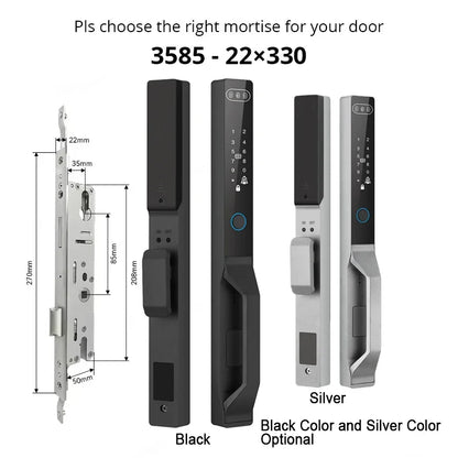 For Euro Mortise of 85/92 3D Face Recognition Smart Door Lock Tuya App Control IP68 Waterpoof Wifi Eletric Digital Smart Lock - QUORE